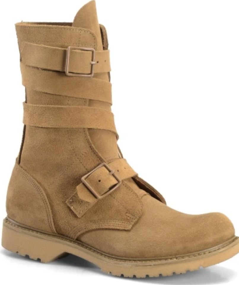 Corcoran Boots heritage leather jump boots displayed against a rugged background showcasing military craftsmanship